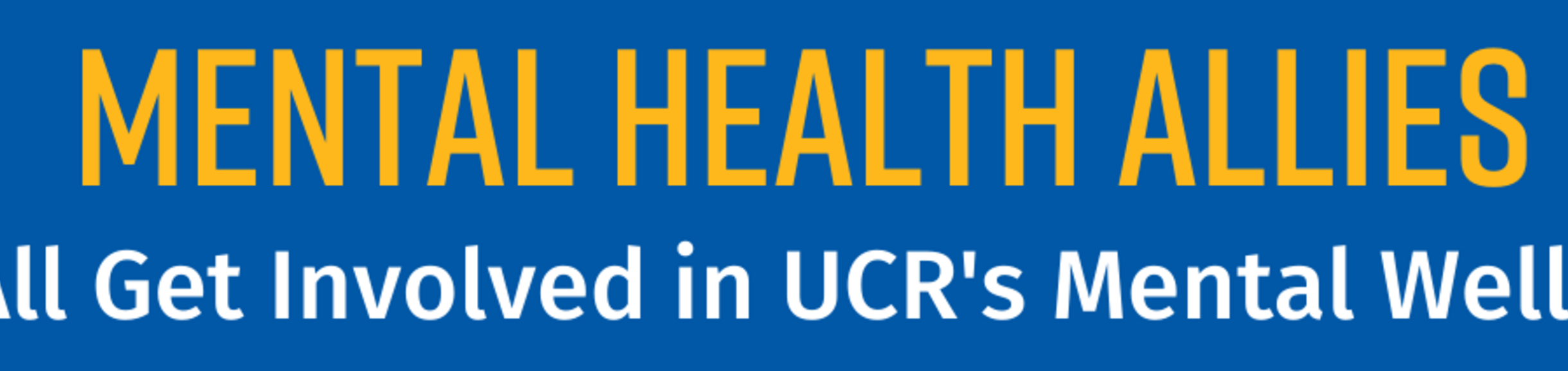 Blue Mental Health Allies Banner with yellow and white text