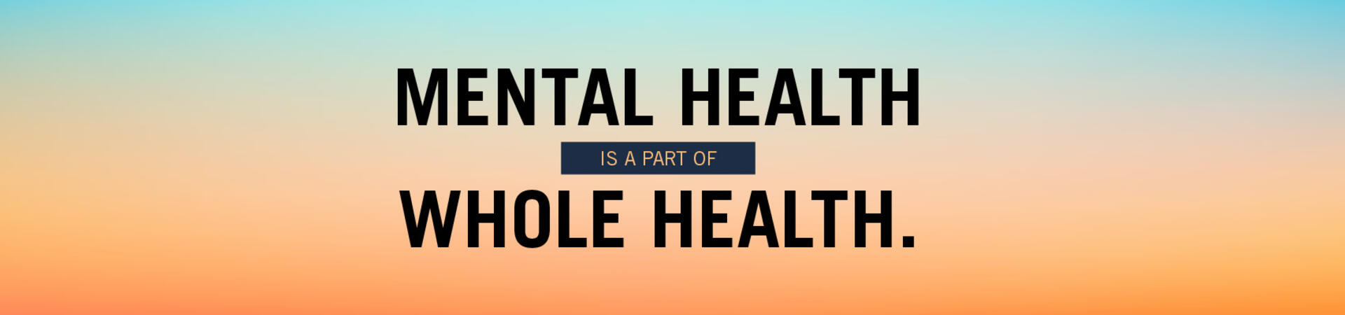 Mental Health is Whole Health